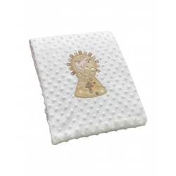 Manta Puntitos Pilarín con Bordado Color Beige 2