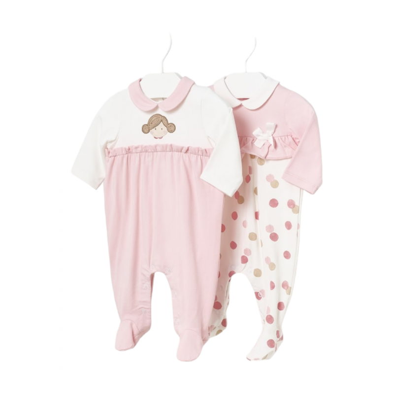 Ensemble de 2 pyjamas en coton MAYORAL pour Bébé Rosa Bébé