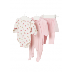 Set 3 piezas de algodón MAYORAL para Bebé Color Rosa Baby