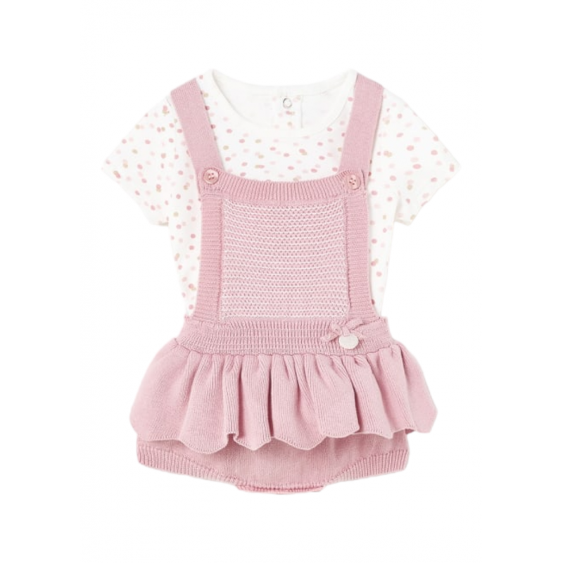 Ensemble 2 pièces tricot de coton MAYORAL Bébé couleur Rosette