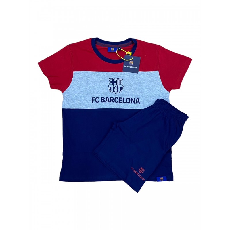 Pigiama Estivo FC Barcelona per Bambino Colore Rosso