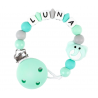 Cadenita de silicona Elefante Menta Personalizada