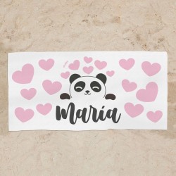 Toalla de baño Premium Panda Rosa Personalizada