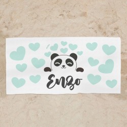 Toalla de baño Premium Panda Menta Personalizada