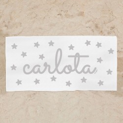 Toalla de baño Premium Estrellitas Gris Personalizada