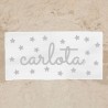 Toalla de baño Premium Estrellitas Gris Personalizada