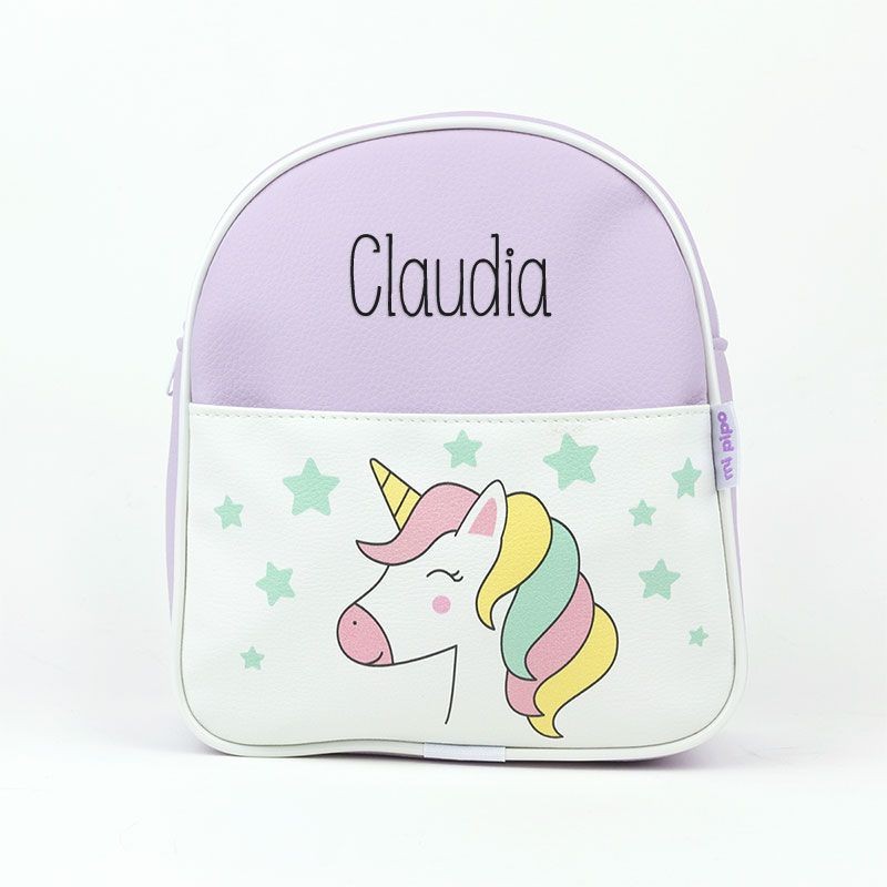 Personalisierter lila Einhorn-Rucksack