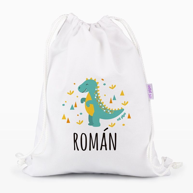 Personalisierte Dinosaurier-Medium-Canvas-Reisetasche, Farbe zur Auswahl