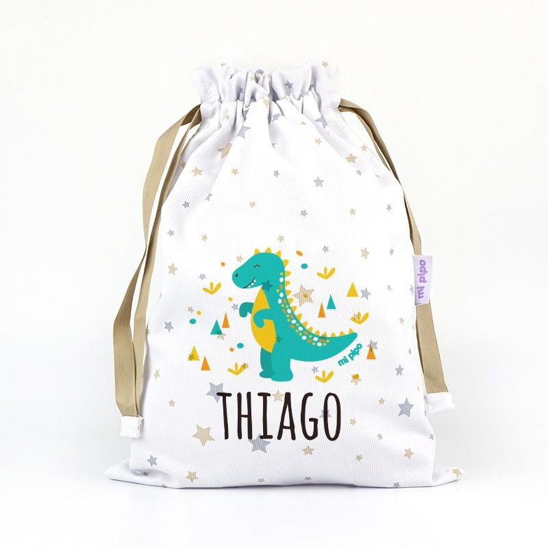 Personalisierte Dinosaurier-Lunch- oder Snack-Tasche