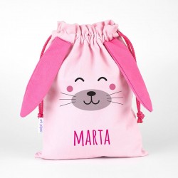 Personalisierte ZOO PINK BUNNY Lunch- oder Snacktasche