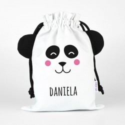 Personalisierte WEISSE PANDA ZOO Lunch- oder Snacktasche