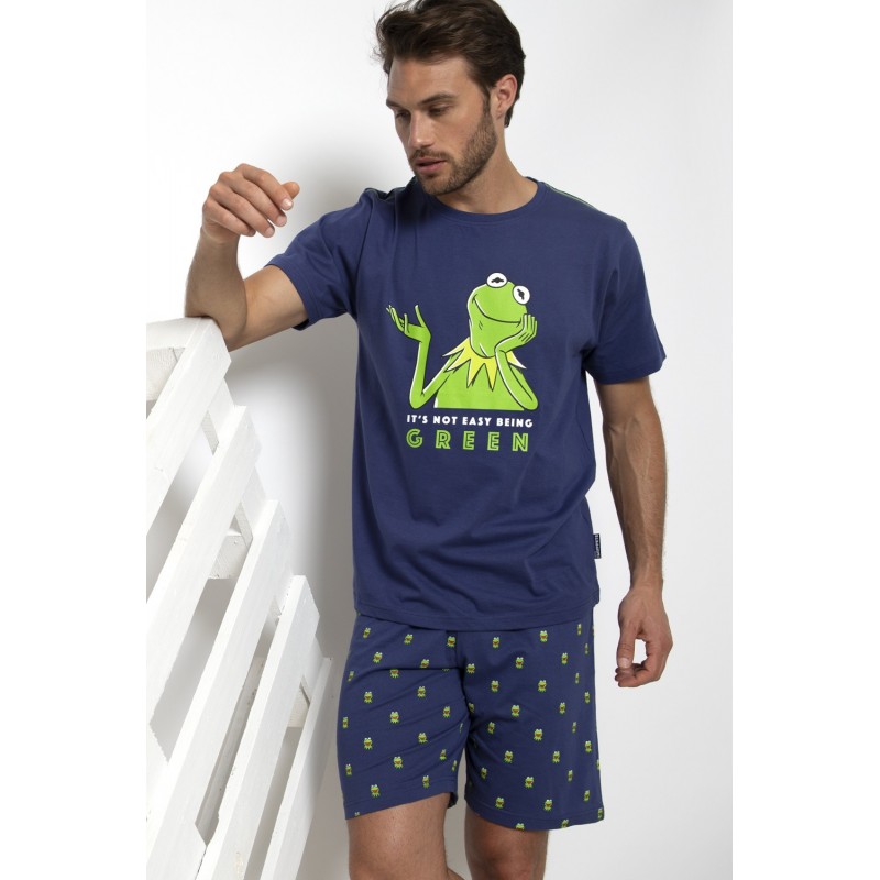 Pyjama Homem Verão DISNEY Rana Gustavo Cor Marino