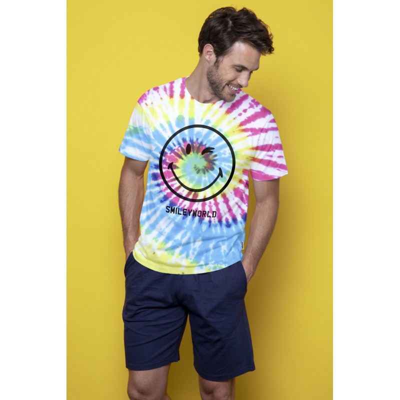 Pyjama Mann Sommer SMILEY Farbe Multicolor