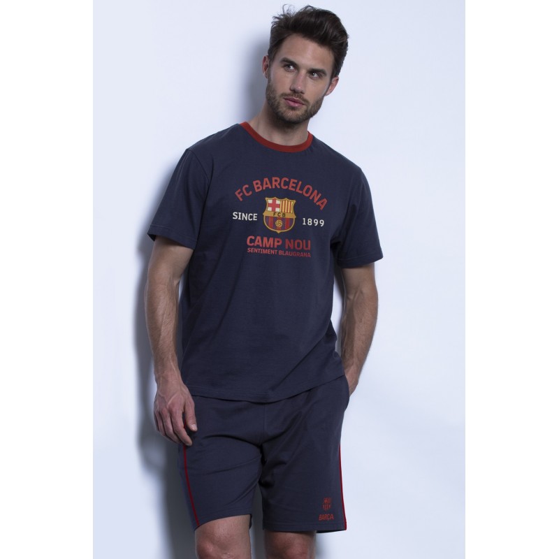 Pyjama Man Summer FC Barcelona Color Marino