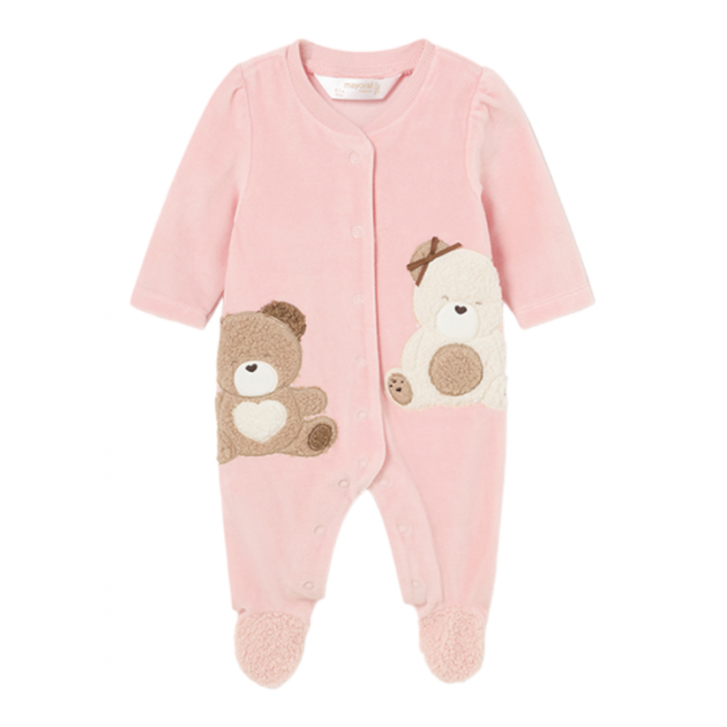 Pijama en velours bébé MAYORAL Couleur rose