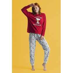 Pijama Mujer Invierno Snoopy Rojo