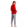 Pijama Mujer Invierno Snoopy Rojo