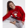 Pijama Mujer Invierno Snoopy Rojo