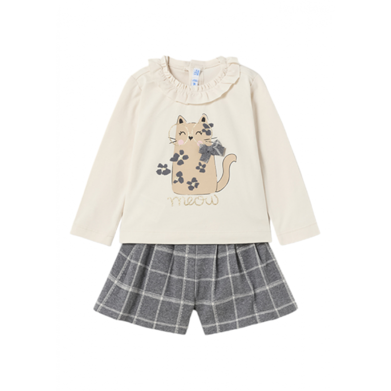 Set 2 pezzi short quadri Bambina MAYORAL