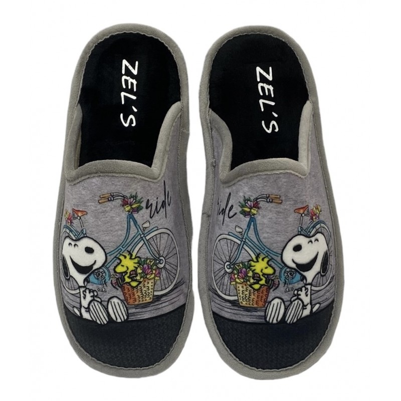 Chaussures maison pour femmes Snoopy Grise