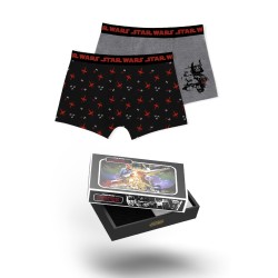 Pack 2 Boxers Homme STAR WARS Noir Gris