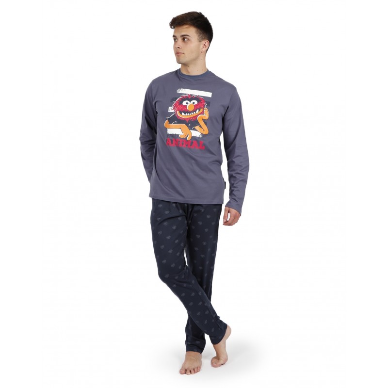 Pyjama homens Inverno DISNEY Animal Bang Color Antracita