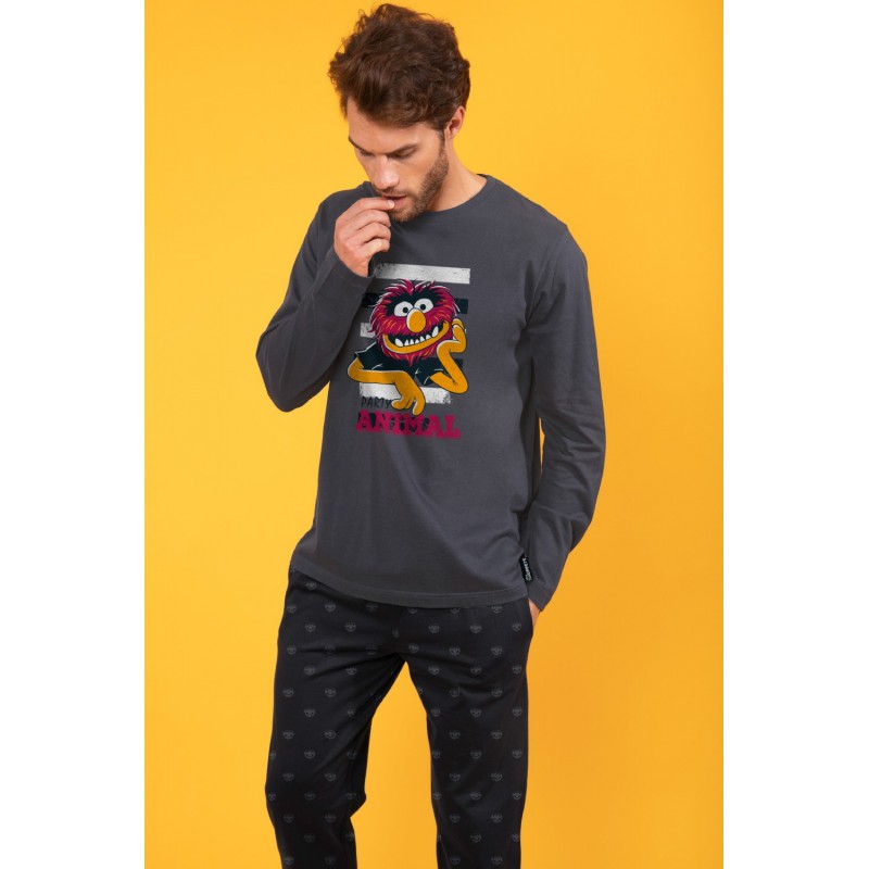 Pyjama homens Inverno DISNEY Animal Bang Color Antracita