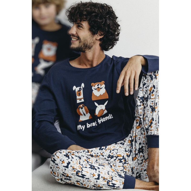 Pyjama Herren Winter ADMAS Hunde