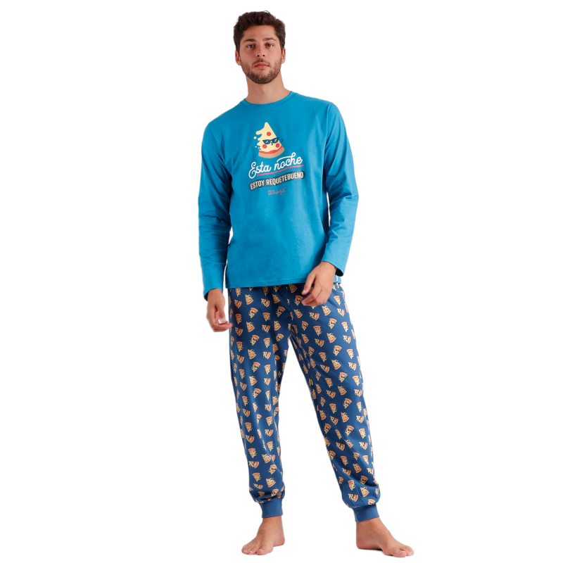 Pijama Hombre Invierno ANIMAL BANG Azul