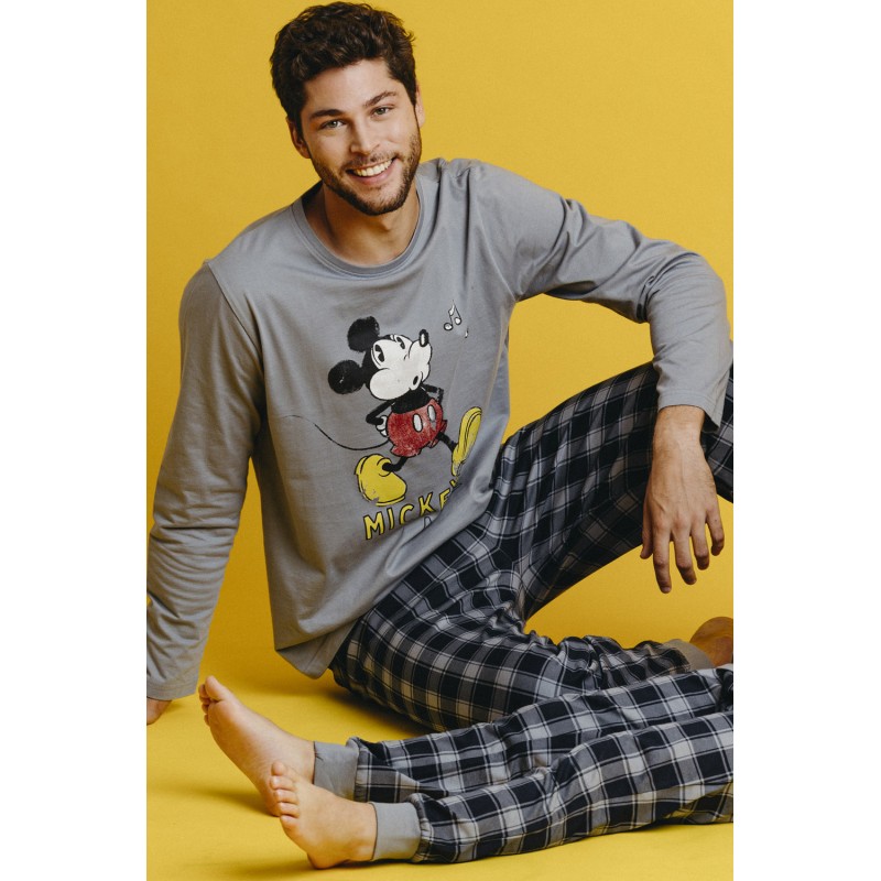 Herren-Winterpyjama MICKEY MOUSE Grau