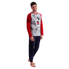 Pijama Hombre Invierno MICKEY MOUSE Gris Jaspe y Rojo