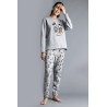 Pijama Mujer Invierno Felpa MICKEY y MINNIE Gris