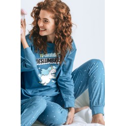 Pijama Mujer Invierno MR Wonderful Aqua