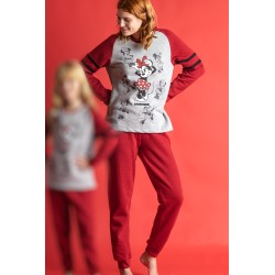 Winter-Plüschpyjama für Damen MINNIE MOUSE Rot