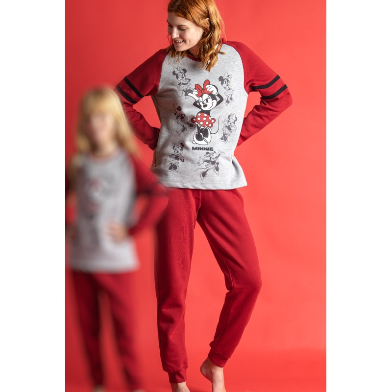 Winter-Plüschpyjama für Damen MINNIE MOUSE Rot