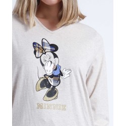 Pijama Femme Hiver MINNIE MOUSE Beige 2