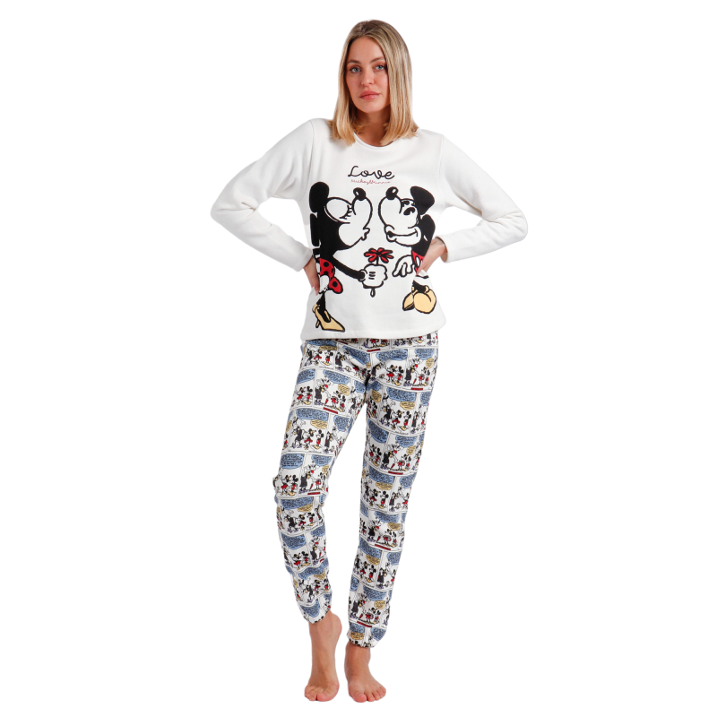 Pijama DISNEY Mujer Invierno Minnie Mouse Color Crudo