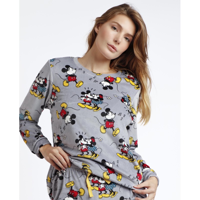 Donna Pajama Velluto invernale MINNIE e MICKEY colore grigio