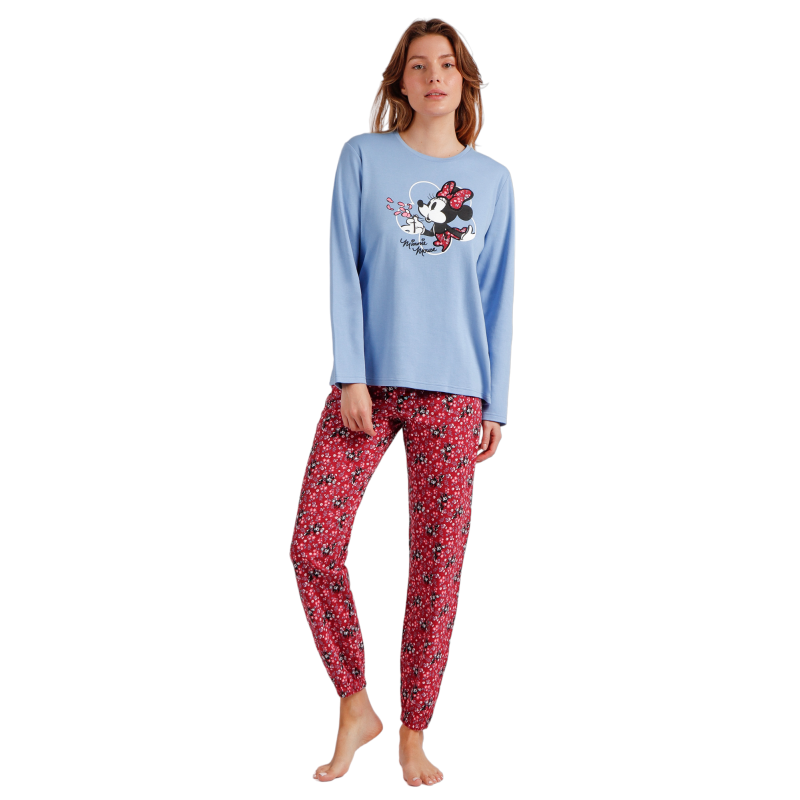 Pijama Mujer Invierno MINNIE MOUSE Pétalos Color Azul