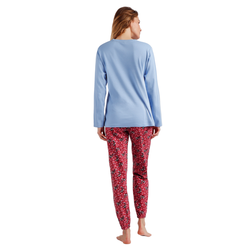 Pijama Mujer Invierno MINNIE MOUSE Pétalos Color Azul