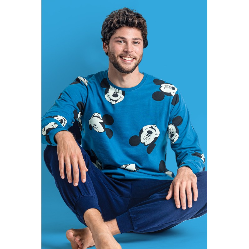 Plüsch-Winterpyjama für Herren MICKEY MOUSE Blau