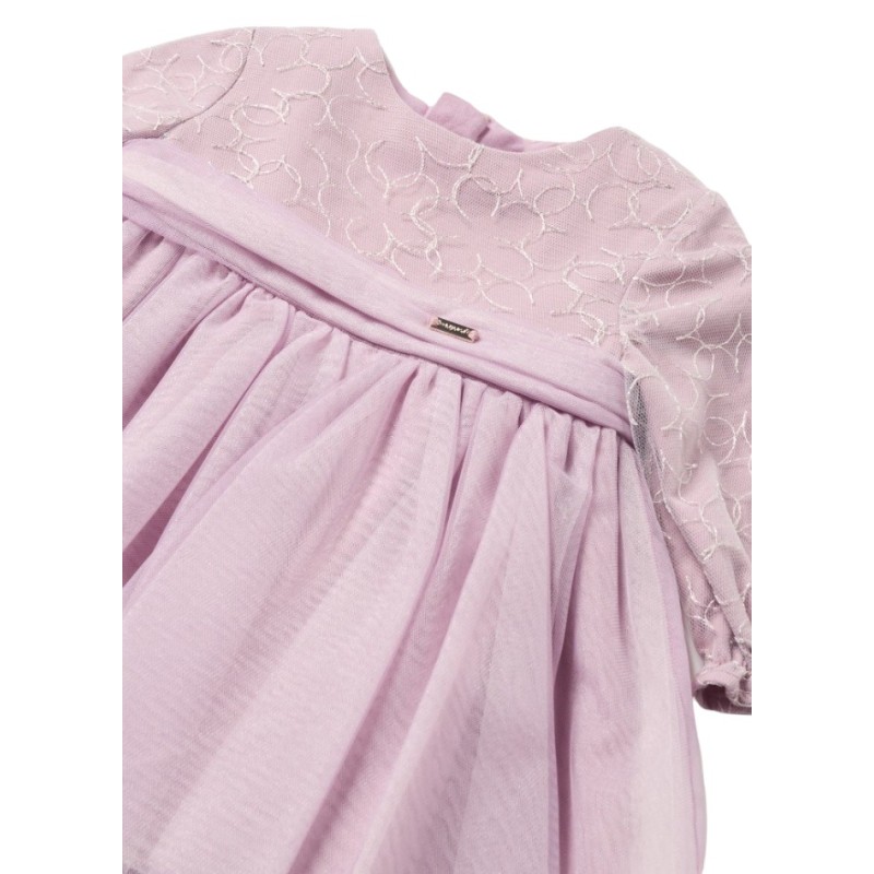 Vestido tul bordado lurex Bebé MAYORAL Mauve