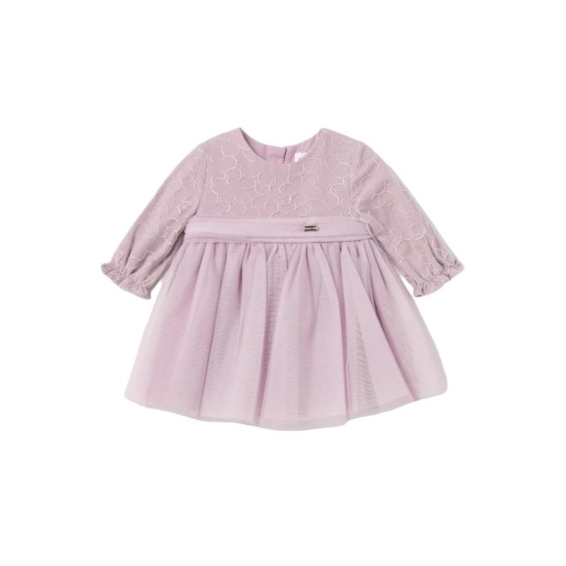 Vestido tul bordado lurex Bebé MAYORAL Mauve