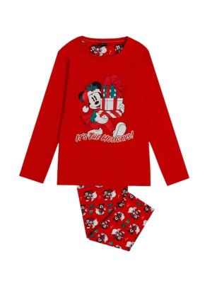 Pijama Invierno Navidad Niño Mickey Mouse Color Rojo