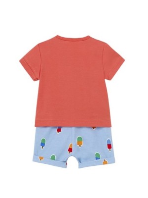 Conjunto Pantalón Corto Bebé MAYORAL Color Papaya 2
