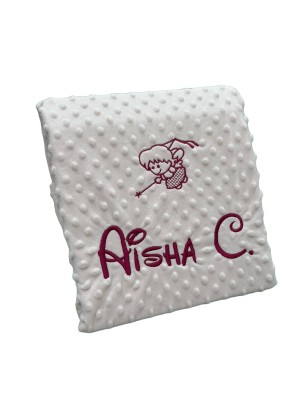 Stilvolle Babyfarbe Rosa Bestickt Magenta Name + Zeichnung 2