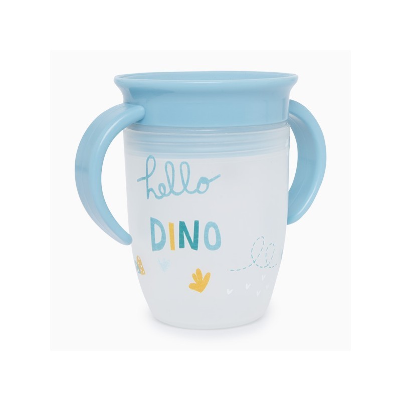 Taza Antigota Antiderrames com Asas Baby TUC TUC HELLO DINO GRIS