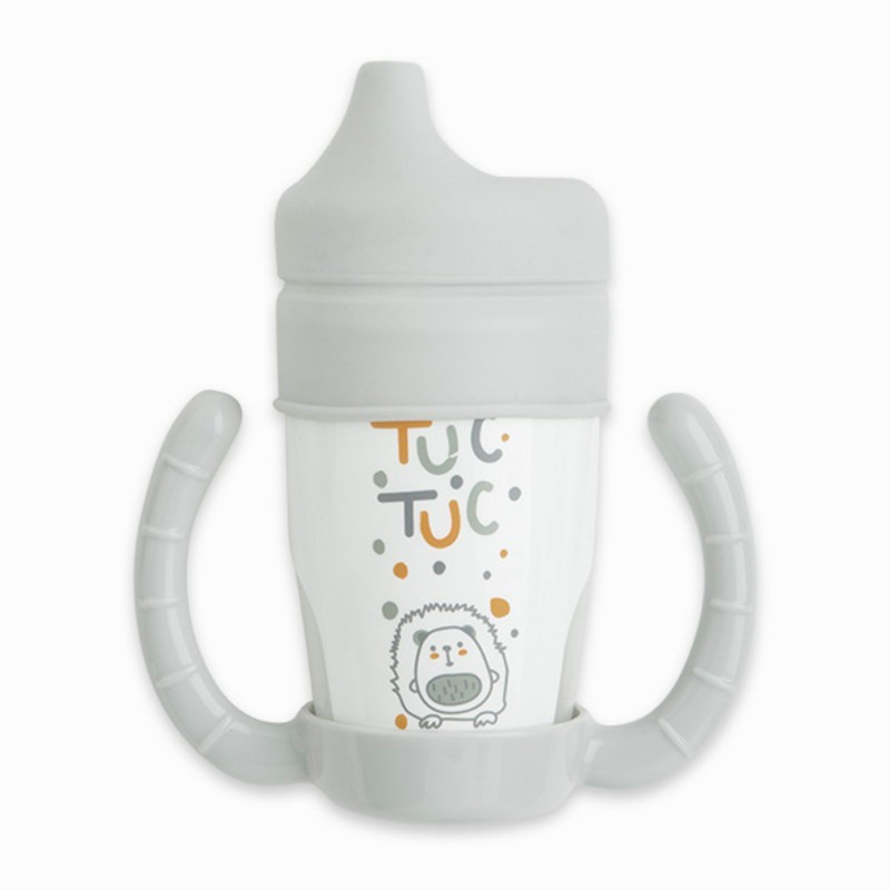 Taza evolutiva com Asas e Tetina Silicone TUCTUC & FRIENDS GRIS