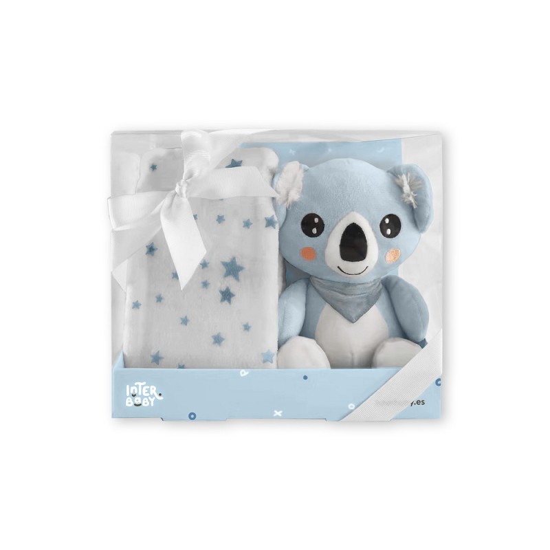 Pack Manta et Teddy Baby Koala INTERBAY Bleu