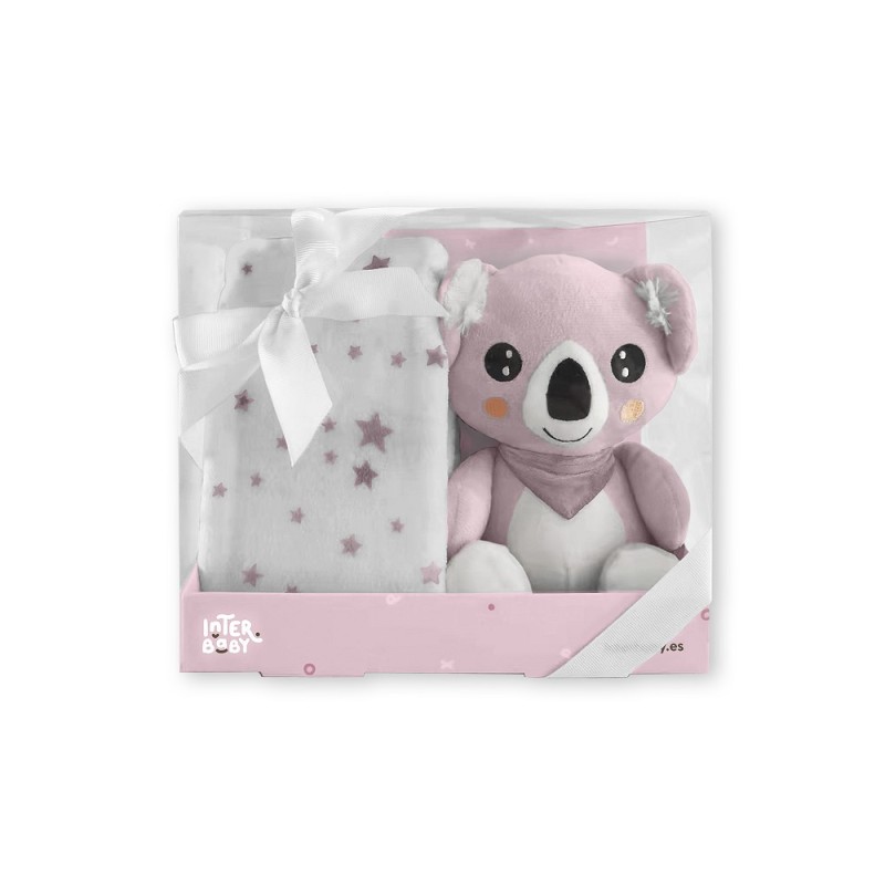 INTERBABAY Rosa Koala-Babydecke und Plüschpaket